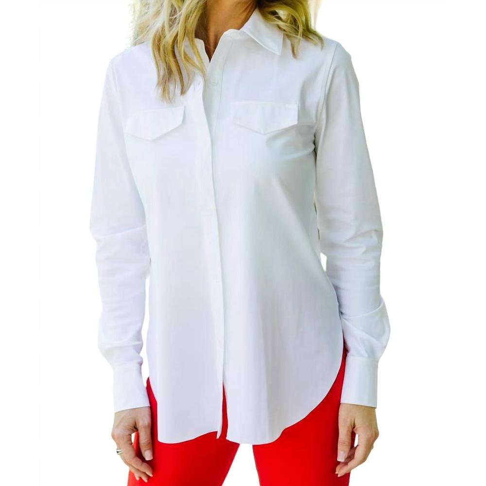 NEW LYSSE brinkley button down shirt in white